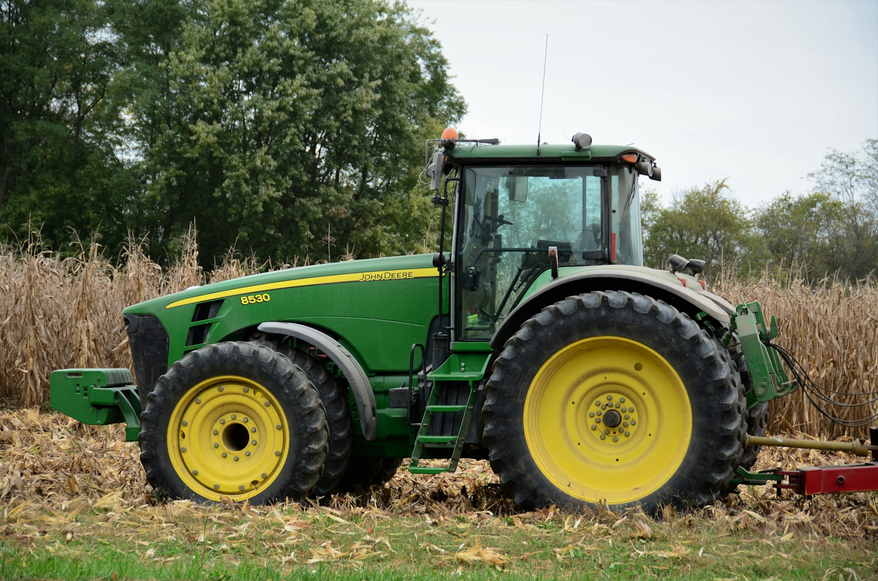 Large agricultural machinery in a field